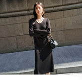 Women's Knitted Solid Soft Dress